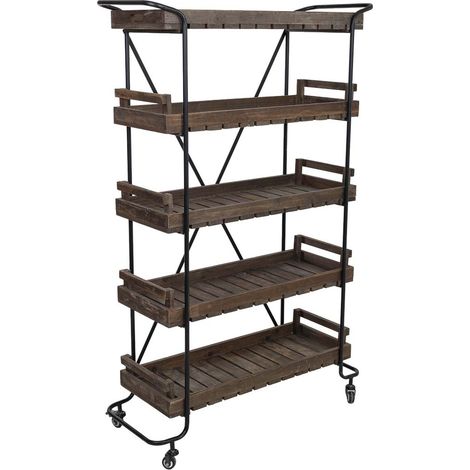Estantería de madera de 5 baldas marrón 98x42x172.5h cm (1/5)