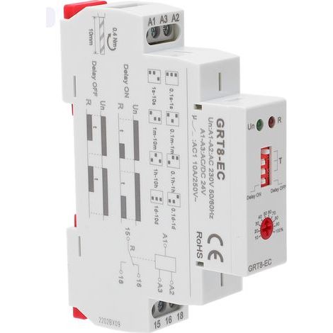 Relais temporisé à Double Fonction avec Indicateur LED AC230V ou AC DC24V Commutateur de Relais temporisé Multifonctionnel et Manuel D'utilisation (1/5)