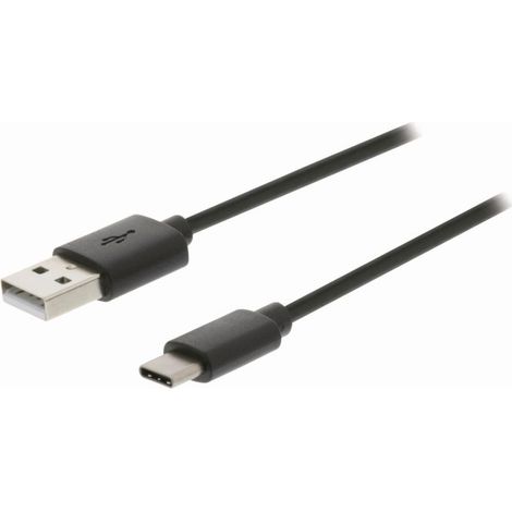 Cavo usb  usb 20  usb a maschio  usb c maschio  60 w  480 mbps  nichelato  100 m  rotondo  pvc  nero  scatola 38763614 38763614 38763614 38763614 (1/4)