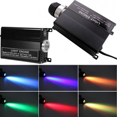 TrAdE Shop Traesio - Generatore Luce Led Rgb 16w 4 Comandi Per Fibra Ottica Cielo Stellato Punti Luce -