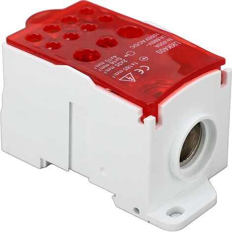 Boîte de jonction à bornier sur rail DIN pour distribution électrique universelle 690 V 400 A rouge