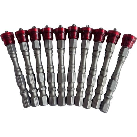 10 Pièces Embout de Tournevis Cruciforme PH2 Foret Magnétique de 65 mm Mèche Pour Cloison Sèche à Queue Hexagonale (1/5)