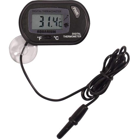 1 Thermomètre numérique, Écran LCD, Capteur immergé, Pour aquarium et vivarium