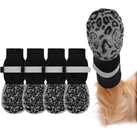Set di 4 calzini protettivi per cani. Realizzati in materiale antiscivolo, con chiusura in velcro, protezione per le zampe e suola antiscivolo su entrambi i lati. Per cani di piccola taglia. (1/5)