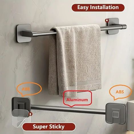 Porte-serviettes mural noir simple sans perçage (50 cm)-Online Store (1/4)