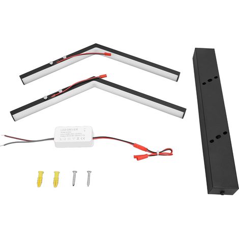 Appliques murales LED modernes 3 températures de couleur luminaires noirs minimalistes applique pour salle de bain chambre salon 60 cm/23,6 pouces