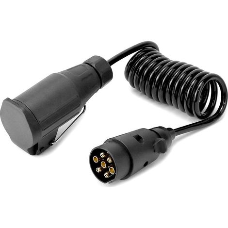 Câble adaptateur de remorque de 2 mètres - 7 broches vers 13 broches - pour systèmes 12 V, convient aux camping-cars, fourgons aménagés, tracteurs et remorques à bateaux.