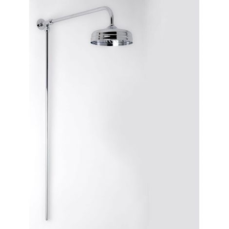 Milano Elizabeth Rigid Riser with Fixed Rainfall Shower Head - Chrome (1/5)