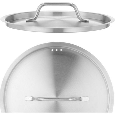 Couvercle Casserole - Acier Inoxydable 18/8 - Diamètre 240 mm - Hauteur 50 mm - Épaisseur 0,6 mm - 1 Pièce (1/3)