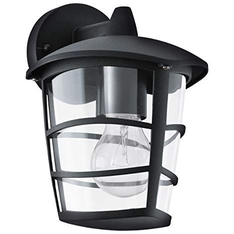 Applique Esterno Moderna Aloria Alluminio Nero Policarbonato Bianco 1 Luce E27 (1/4)