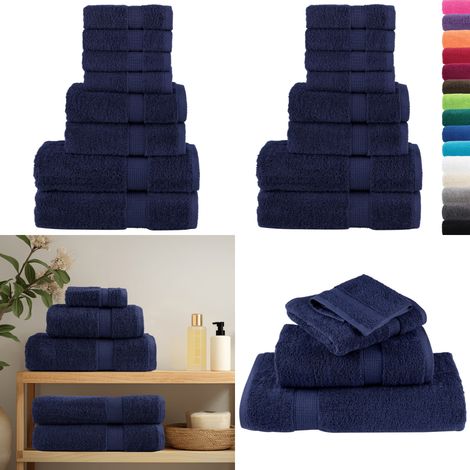 8 tlg. Premium-Handtuch-Set SOLUND Marineblau 600 g/m² - Baumwolle - Handtücher - Badetücher - Duschtücher - Waschbare Handtücher - Home & Living (1/5)