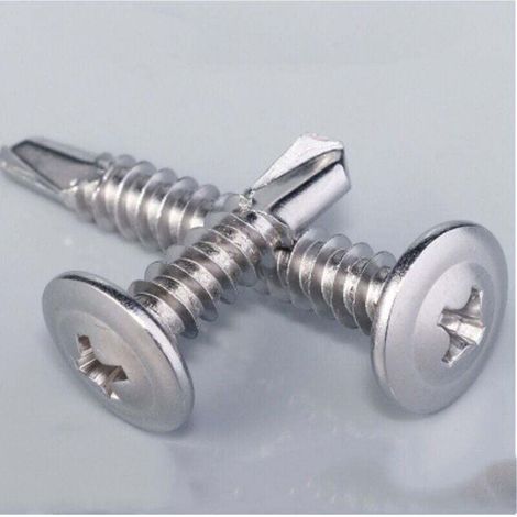 Paquete de 200 tornillos autorroscantes para chapa metálica – Cabeza ancha abovedada Ø4,2x19 mm – Acero cincado – Accionamiento PH para fijación metal-metal - C44741 (1/4)