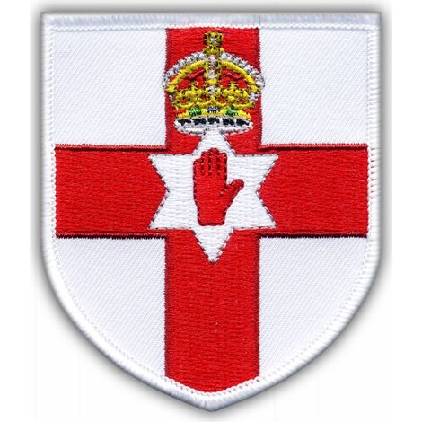 Wappenaufnäher Nordirlands – Selbstklebende Rückseite – Gestickter Aufnäher/Abzeichen/Emblem