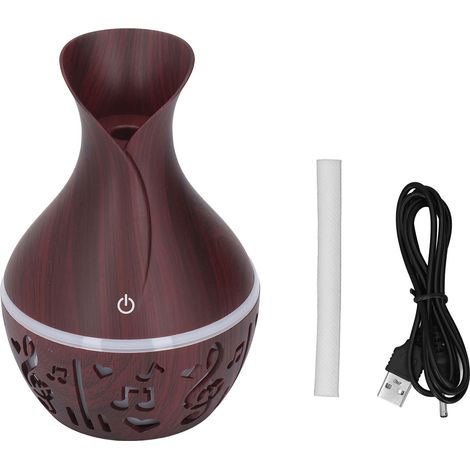 Diffuseur d'huiles essentielles 300 ml, alimenté par USB, aspect bois, ultra silencieux, veilleuse LED, humidificateur de bureau pour la maison, le bureau ou l'hôtel (1/5)