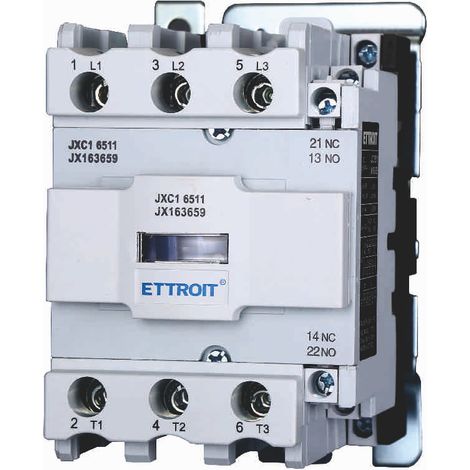 ETTROIT JXC1 AC-Schütz 220 V, 50/60 Hz, Spule 3P, 3 Pole, normalerweise offen, Ie 65 A, Ue 380 V – JX163659 (1/4)