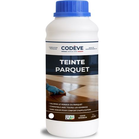 Teinte Parquet - 1 L - Codeve Bois - Chêne moyen - Pour La Teinture De Votre Parquet, Plancher, Caillebotis Ou Sol En Bois.