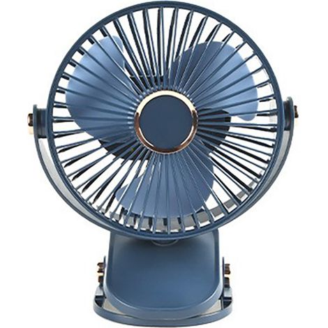 Ventilateur de bureau à pince (bleu) de 15 cm – Ventilateur de bureau portable rechargeable par USB pour dortoirs et bureaux – Ventilateur électrique silencieux (1/3)