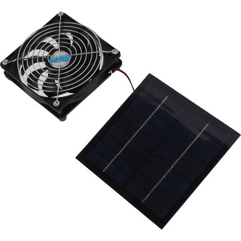 Ventilateur solaire 20W puissant 12cm kit portable panneau solaire pour camping-car serre niche chien (1/5)