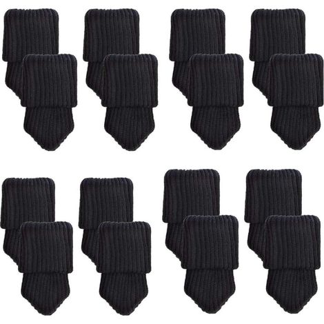 Chaussettes de Chaise Mobilier en Feutre - 16 PCS Chaussette Chaise pour Pieds Protection Élastique pour Pieds de Chaise Capote Pied de Chaise Protection pour empêche Les Rayures et Le Bruit(Noir) (1/5)