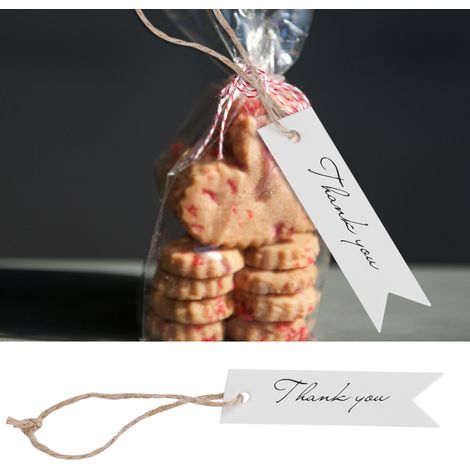 100 Stück/Lot Kraftpapier-Anhänger, Geschenkanhänger, Dankeskarten (Weiß) (1/5)