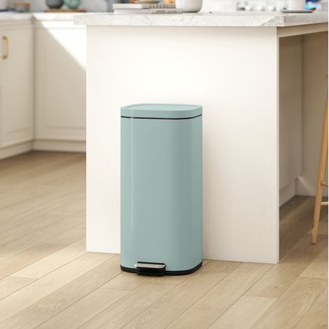Pattumiera da cucina a pedale 30 L con coperchio soft-close, verde HAVRYA (1/4)