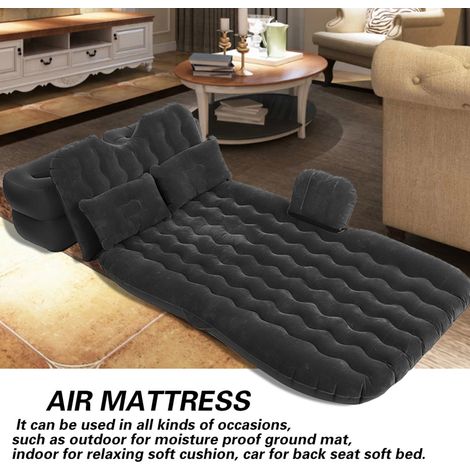 Matelas de lit gonflable, intérieur et extérieur, Camping, voyage, siège arrière de voiture, coussin de lits pneumatiques (noir)