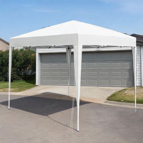 Gazebo pop-up 3 x 3 m avec toit jaune et armature en fer (1/5)