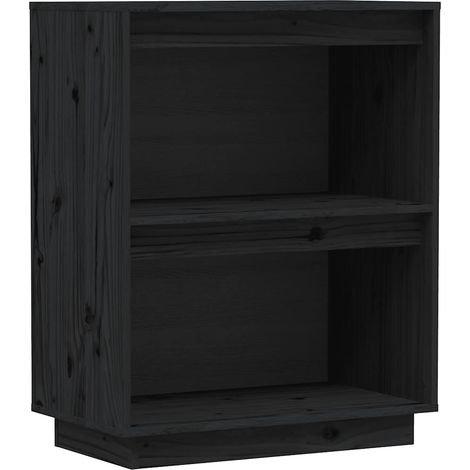 Maison Exclusive - Mesa consola de madera maciza de pino negro 60 (1/5)