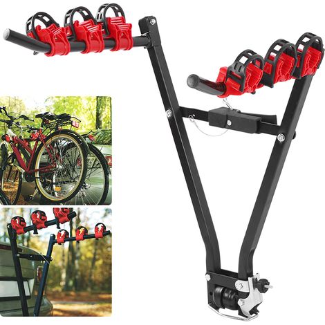 Ej.Life Fahrradträger für Auto Fahrradträger hinten für Auto Fahrradhaken hinten für Auto Kapazität 3 Fahrräder 60 kg 59 x 32 x 72 cm (1/5)