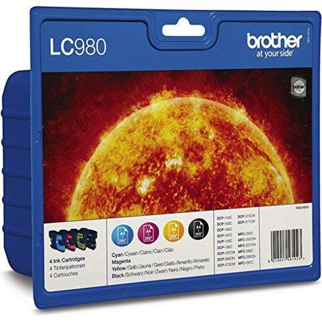 Brother LC980VALBPDR - 4er-Pack - Schwarz, Gelb, Cyan, Magenta - original - Tintenpatrone (1/5)
