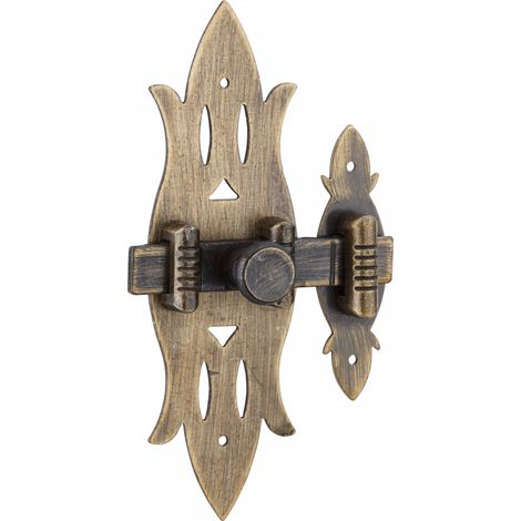 THIRARD - Verrou de meuble Rustique, 40x130mm, laiton patiné - THIRARD