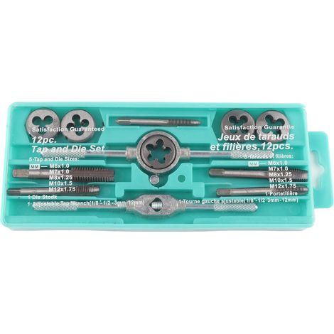 Jeu de 12 Tarauds et Filières en Acier Haute Performance pour Réparation et Bricolage (1/5)