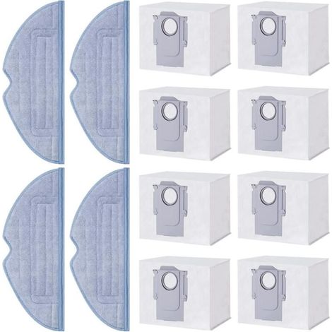Sacs et lingettes de nettoyage pour aspirateur robot Roborock S7 MaxV Ultra/S7 Pro Ultra : 8 sacs, 4 lingettes, kit d’accessoires et pièces détachées.-AquaForge (1/4)