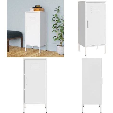 Lagerschrank Weiß 42,5x35x101,5 cm Stahl - Schreibtischregal - Metall Regal - Stauraum - Wohnzimmer Deko - Garderobe - Home & Living (1/5)
