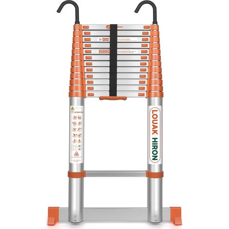 Échelle télescopique en Aluminium 5,1 m Échelle Pliante Antidérapante en Aluminium Multifonction (1/5)