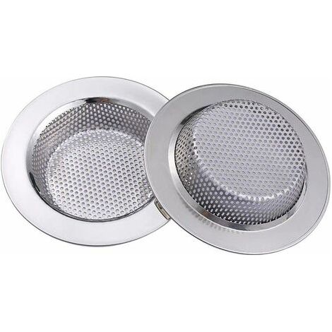 2Pcs Filtre évier Cuisine, Filtre à évier en Acier Inoxydable, Grille pour evier Cuisine, Plus épais, diamètre extérieur 112 mm (1/5)