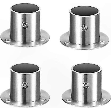 Support mural 4 pièces pour tringle, supports en acier robuste pour rideaux, compatible barre ronde 25mm, fixation solide pour placard (1/5)
