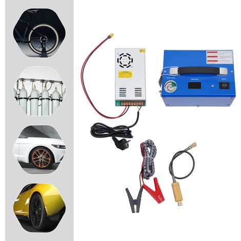 PCP Kompressor 4500psi Automatisch Luftkompressor-Pumpe 300bar Hochdruckluftpumpe 250W Auto-Stop Kompressor mit Transformator Hochdruck PCP Inflator für die Aufblasflasche