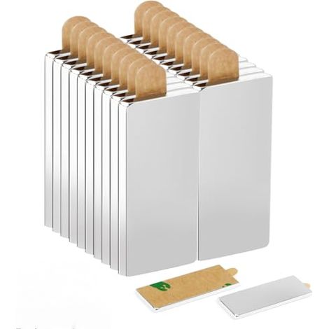 20 starke, selbstklebende Magnete (30 x 10 x 1 mm), flache Magnete paarweise klebend, rechteckige Neodym-Magnete für Whiteboards, Kühlschränke, Küchen, Bastelarbeiten, DIY-Projekte und Fotos