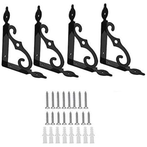 4 PCS Équerre pour Étagere Murale en Fer Supports d'Étagère Triangulaires 90 Degrés Équerre de Fixation Étagère 140 110m (1/4)