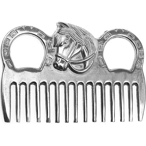 Peigne de Toilettage en Métal pour Crinière et Queue de Cheval Brosse de Pansage Équestre (1/5)