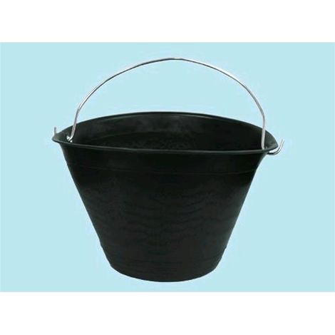 Secchio Muratore Caldarella in plastica nera -   cm. 34 - Lt. 10 (1/2)