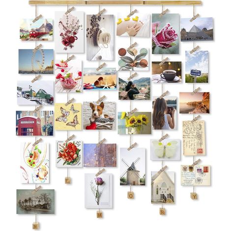 Cadre Photo Mural Avec Corde, Couleur de Bois (1/5)
