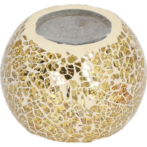 Bougeoirs votifs en verre bougeoir en mosaque d'or de Style européen pour la décoration d'anniversaires de fêtes à la maison (1/5)