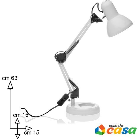 Lampada grigio per ufficio snodabile orientabile scrivania tavolo base pesante (1/4)
