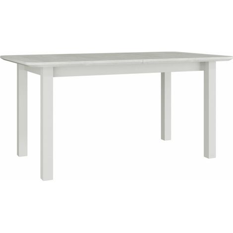 Mesa Victorville 118, Blanco, 76x90x160cm, Alargamiento, Chapa de madera natural, Madera