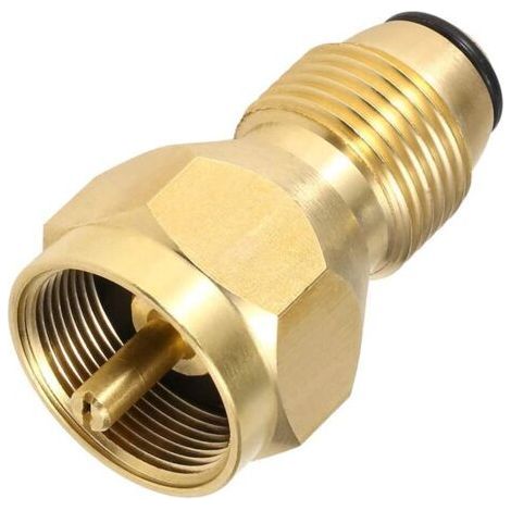 Propane Refill Adapter for 1 lb Tanks, LPG Cylinder Tank Connector for Disposable Cylinders, Solid Brass (1/4)