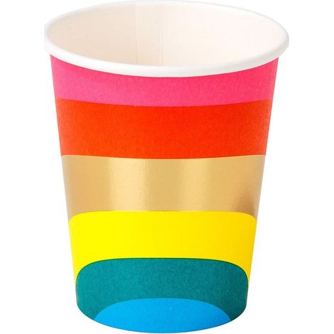 8 Gobelets en Papier Arc-en-Ciel - Gobelets Jetables pour Anniversaires Enfants Vaisselle Recyclable 250 ml / 9oz (1/4)