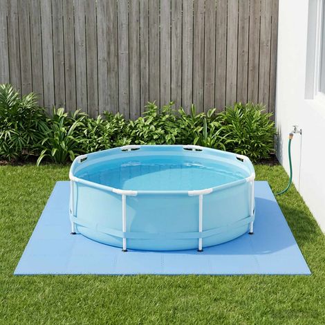 Tapis de sol piscine modulable en mousse EVA bleu, 12 pièces, 4,32 m², antidérapant - PANGIVO (1/5)