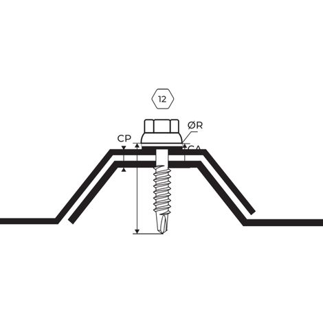 Vis Autoperceuse Zamatop Couturage Tête Hexagonale Ø 6.3X22 Laqué RAL 7016 (1/2)